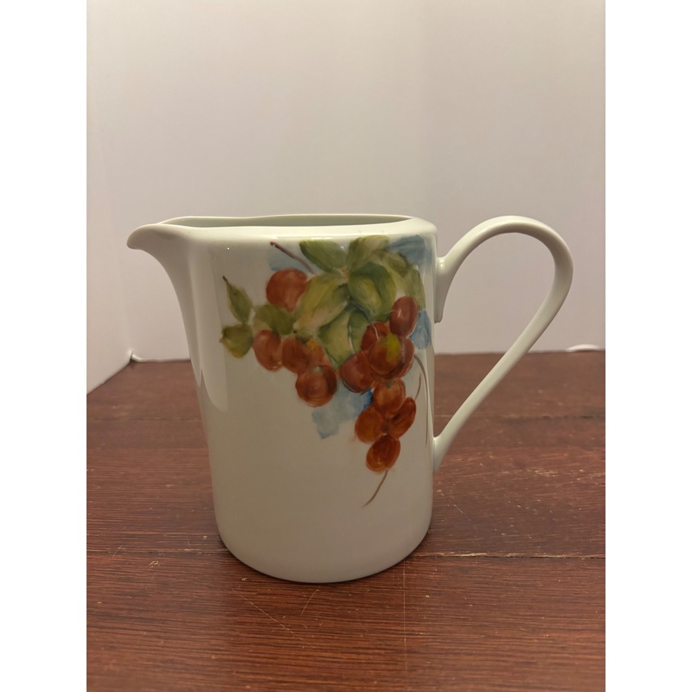Vintage Fruit & Floral Porcelain Pitcher Rosenthal Eastern Airlines Attributed